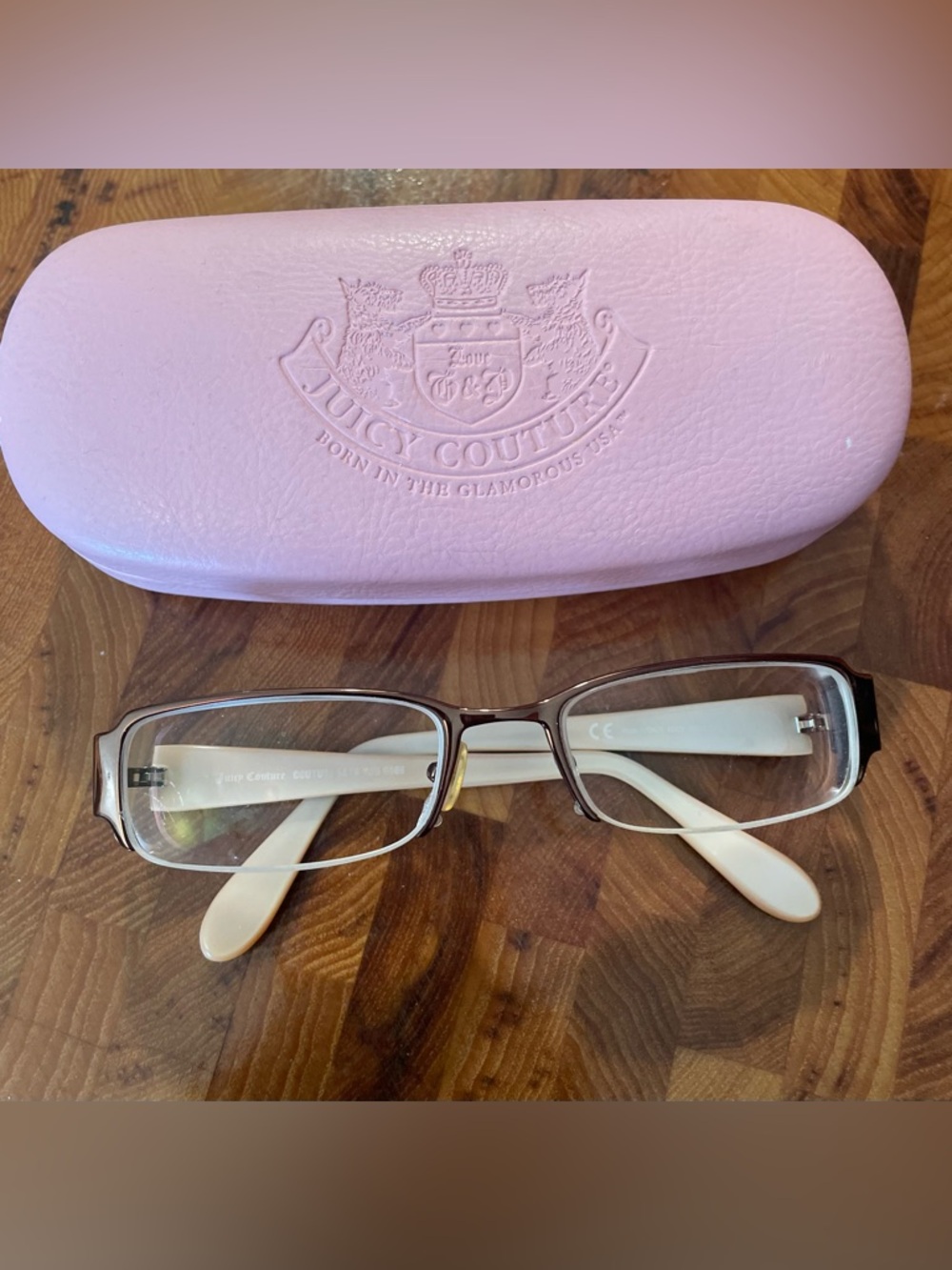 Juicy Couture Eyeglass Frames. Lucy. Half Rim. Black Multicolor. Preowned